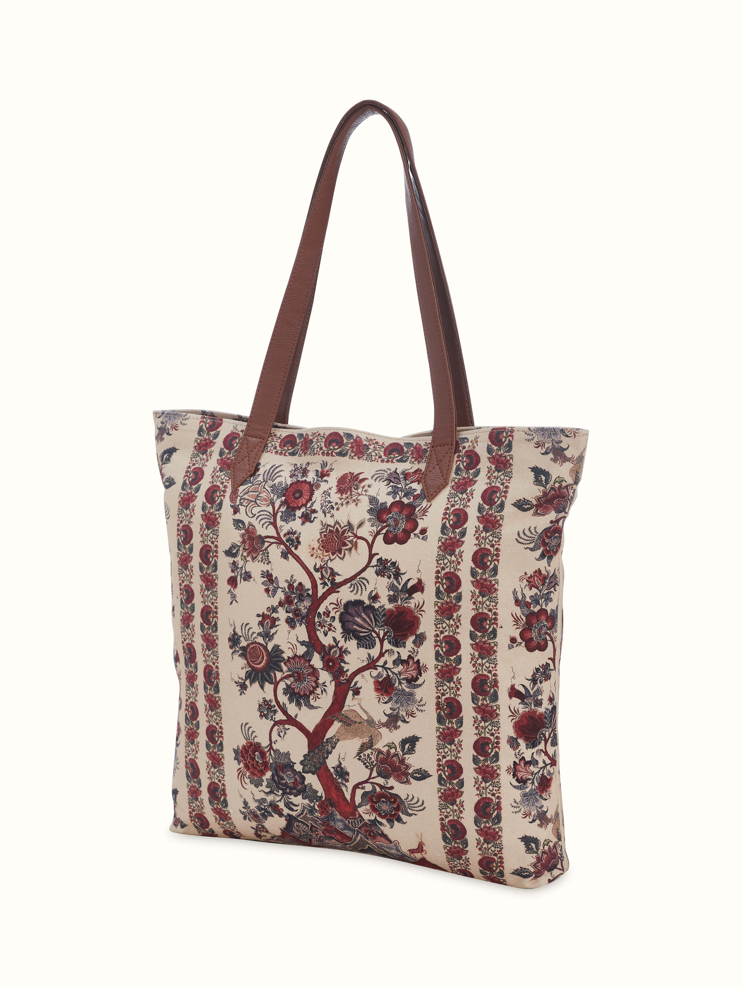 Tote Bag Printed With Design Inspired By Chintz Artwork