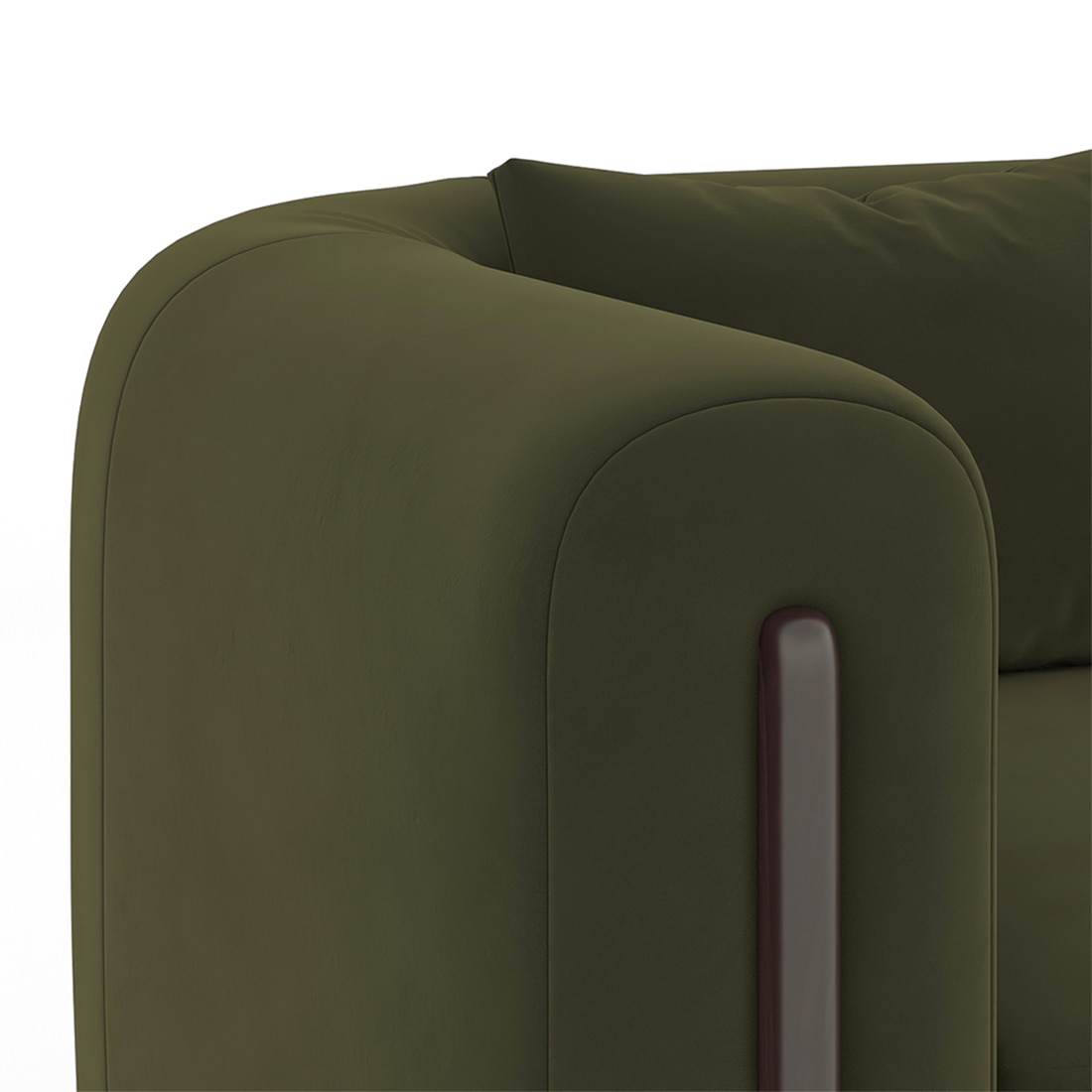 Reno Three Seater Fabric Sofa in Deep Olive Velvet