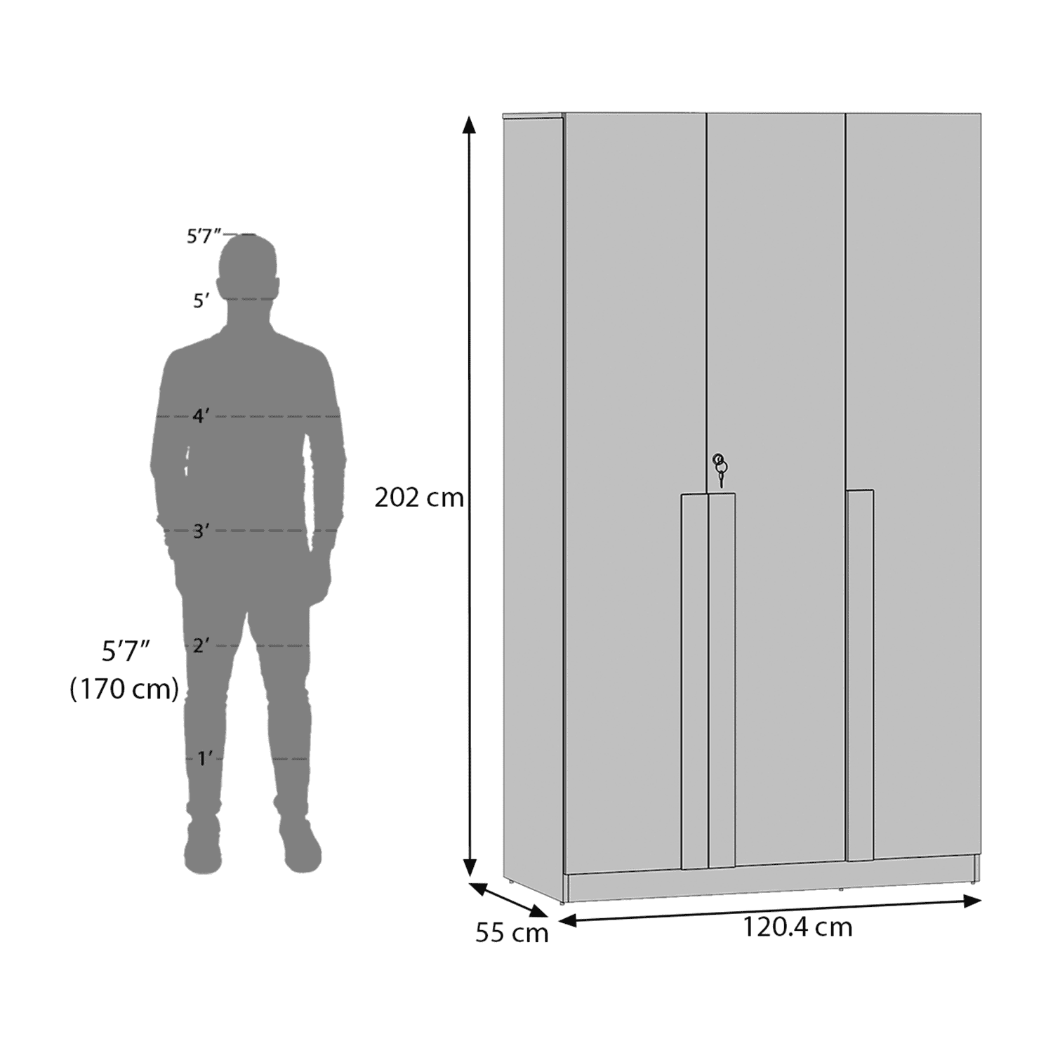 Rodrigues 3 Door Wardrobe in Sheesham Paper Finish