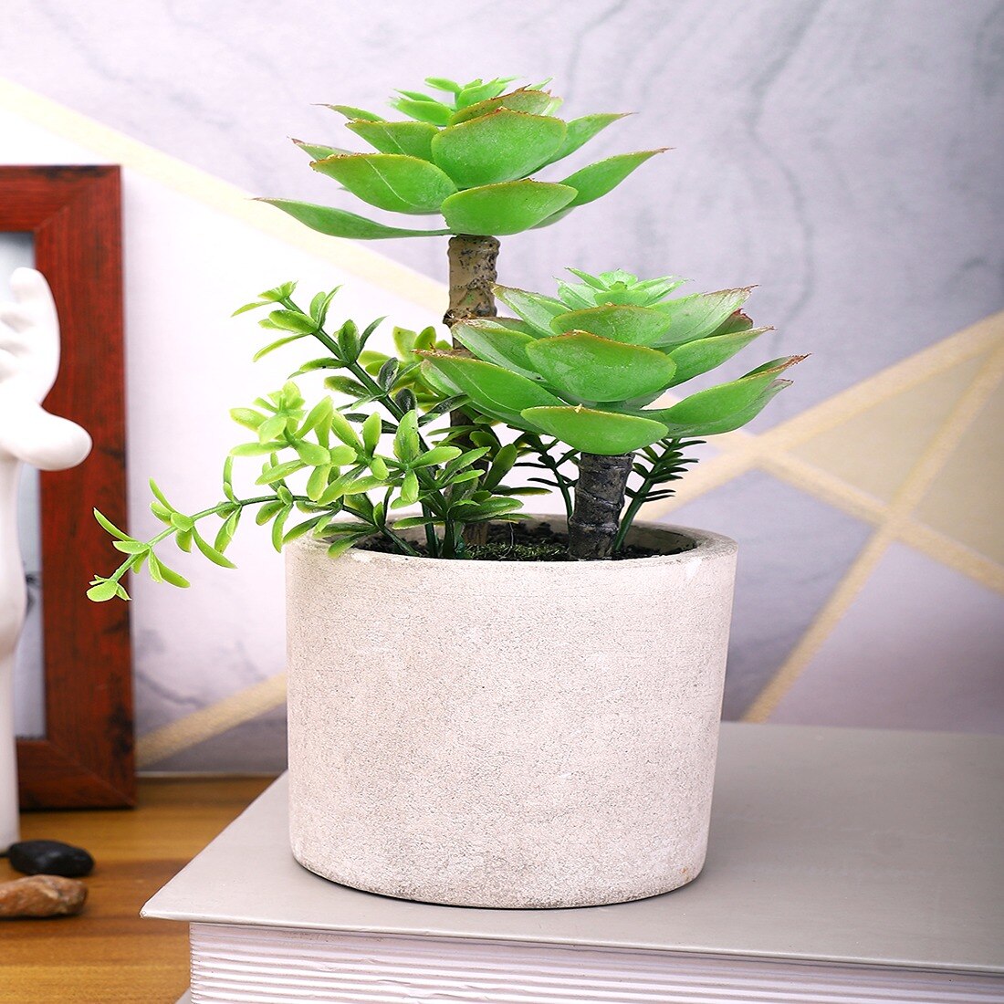 Artificial Succulent Indoor Plant With Ceramic Pot