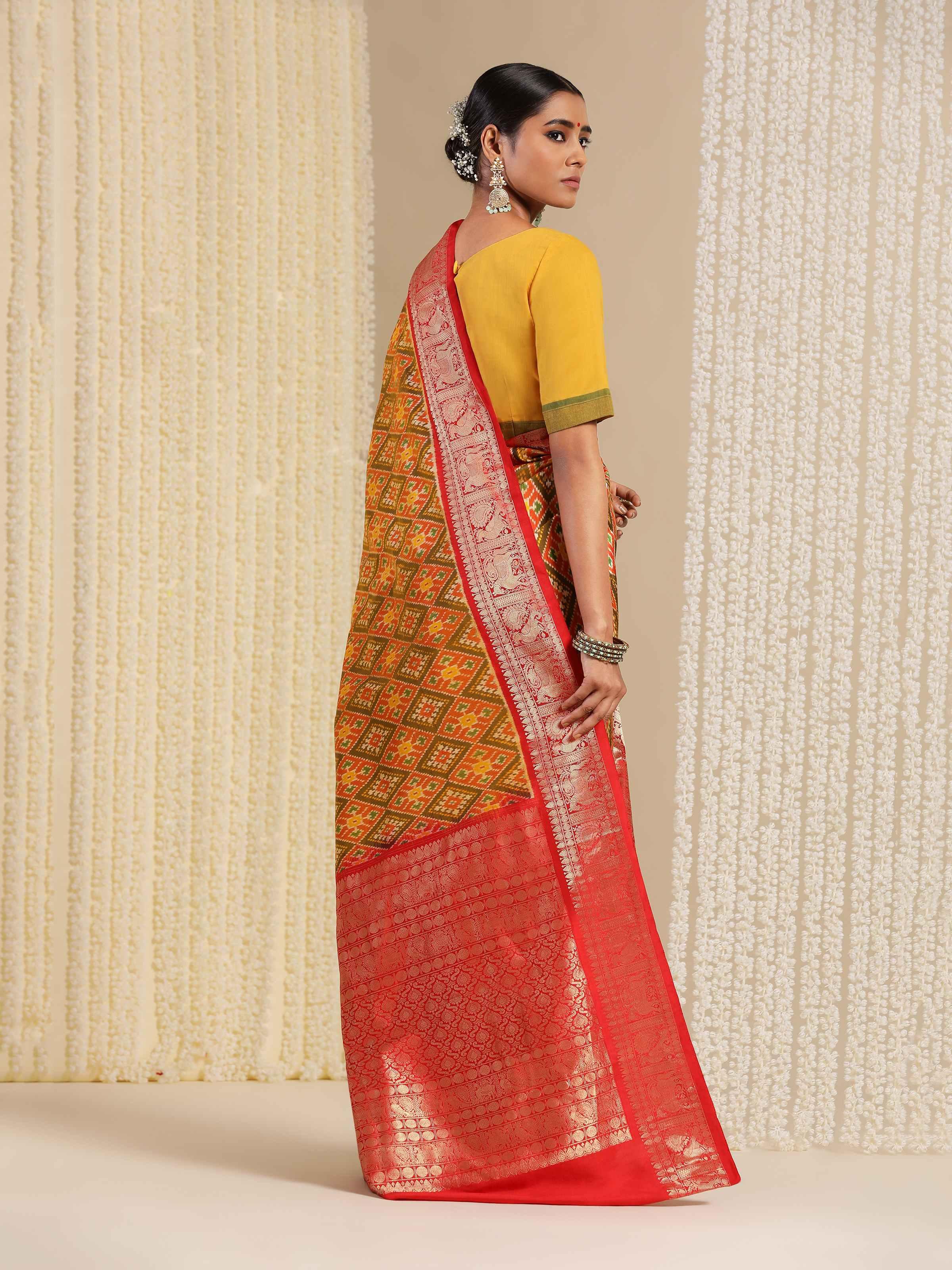 Green Silk Ikat Saree