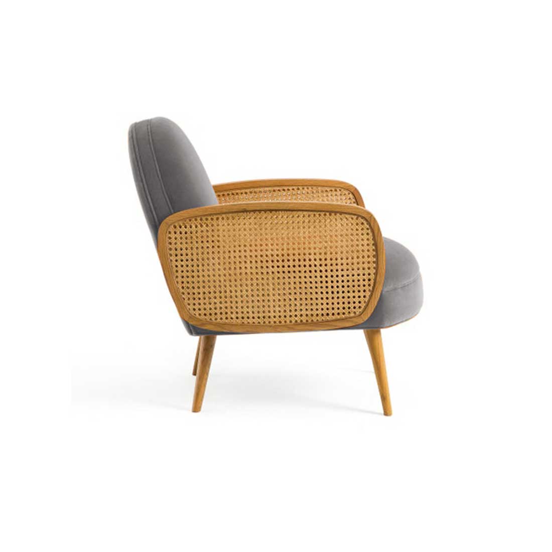 Holden Cane Accent Chair in Grey Colour