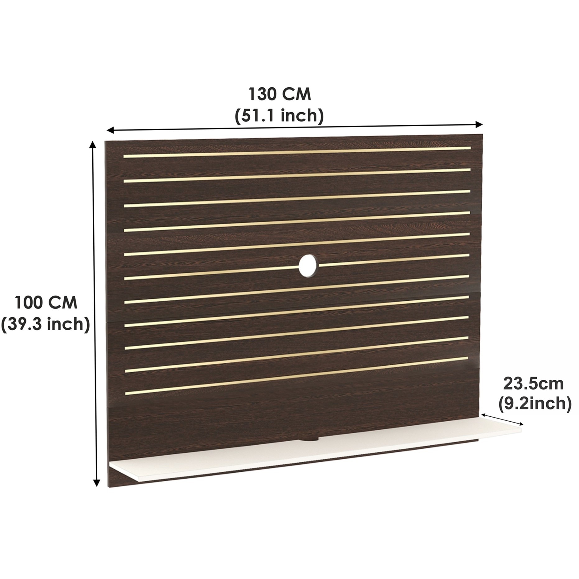 BLUEWUD Reyloye Standard Engineering Wood Wall Mount TV Entertainment Unit Set Top Box Stand/TV Cabinet Panel with Shelves for Books & D�cor Display Unit Bed Living Room Upto 50"(Wenge & White)