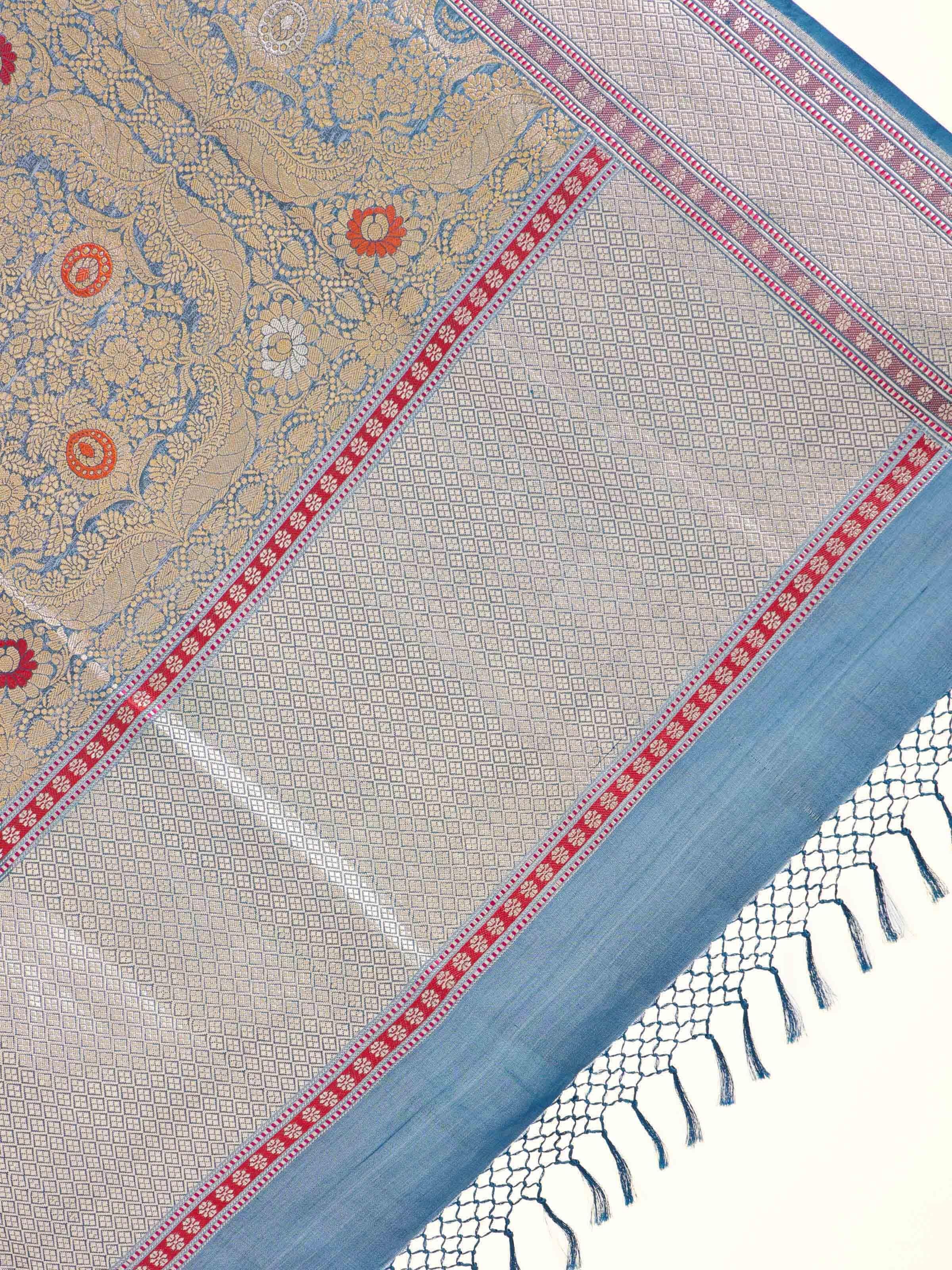 Blue Banarasi Handloom Silk Dupatta