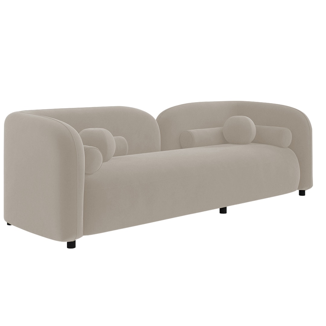 Homro Velvet 2 Seater Sofa in Cream Colour