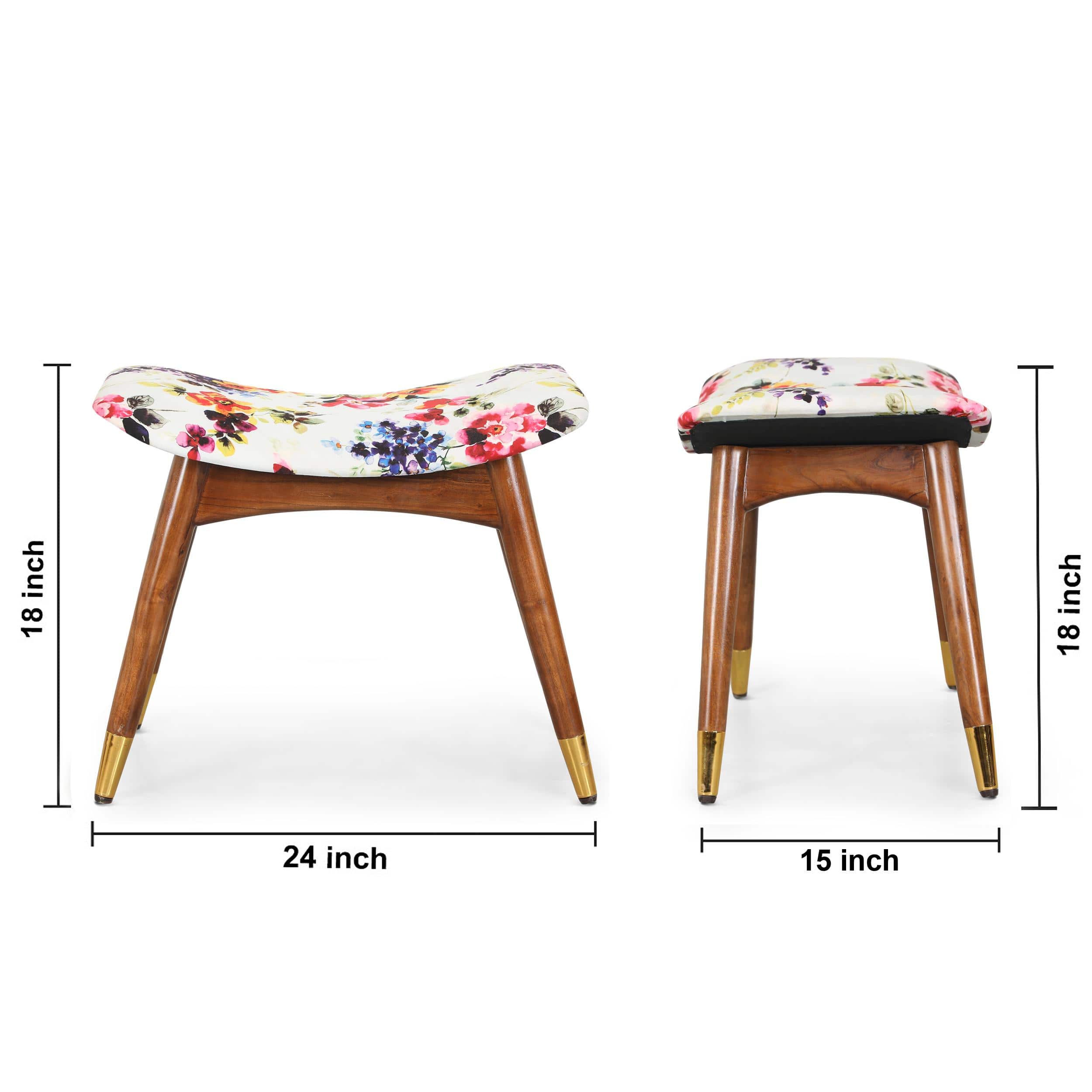 Zuno Multicolor Floral Print Seating Stool