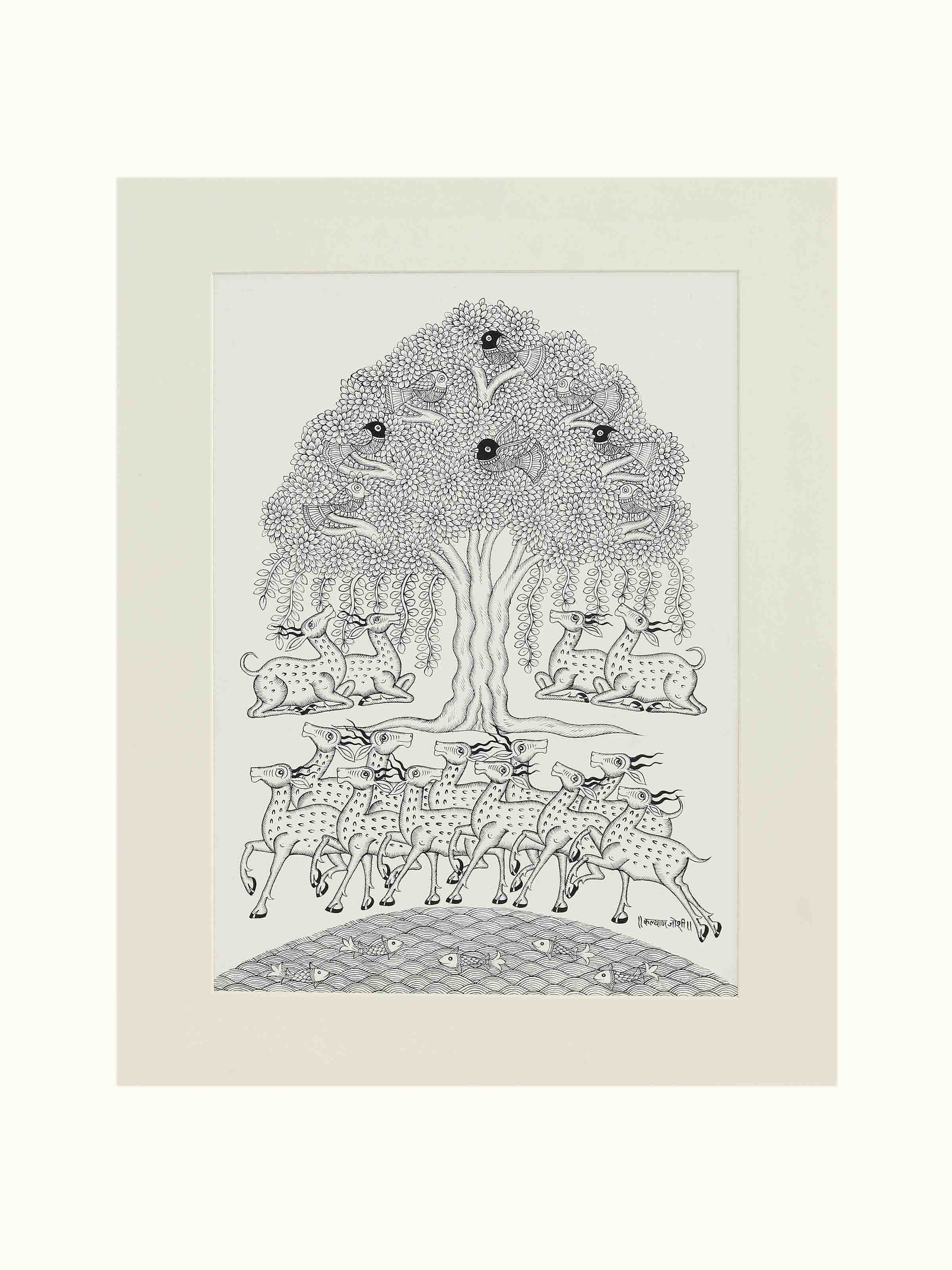 Deer Group Phad Painting