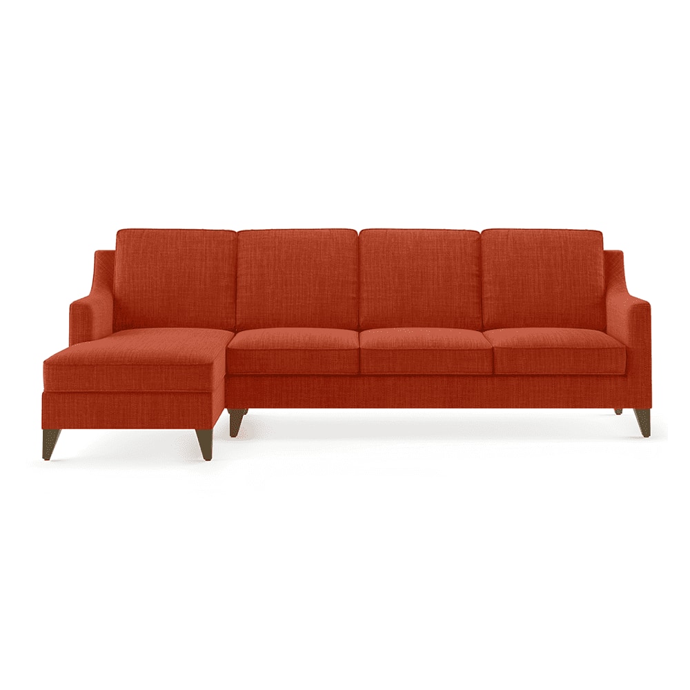 Abbey Sectional Sofa (Colour : Lava, Cushion : Hard, Seater : Left Aligned 3 Seater + Left Aligned Chaise)