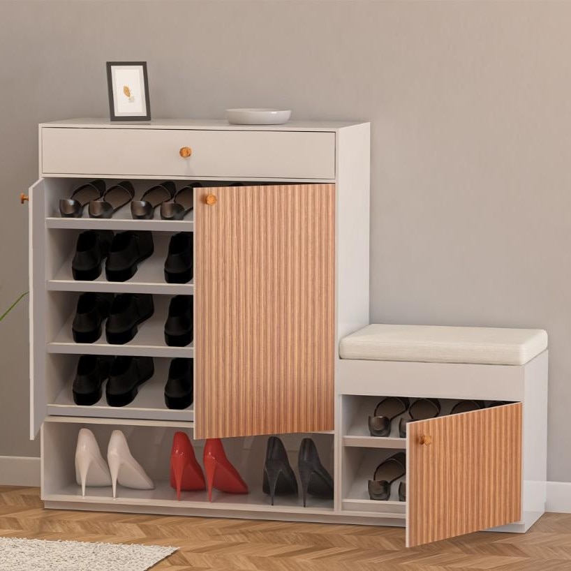Step-Seat Duo Space Saving Shoe Rack