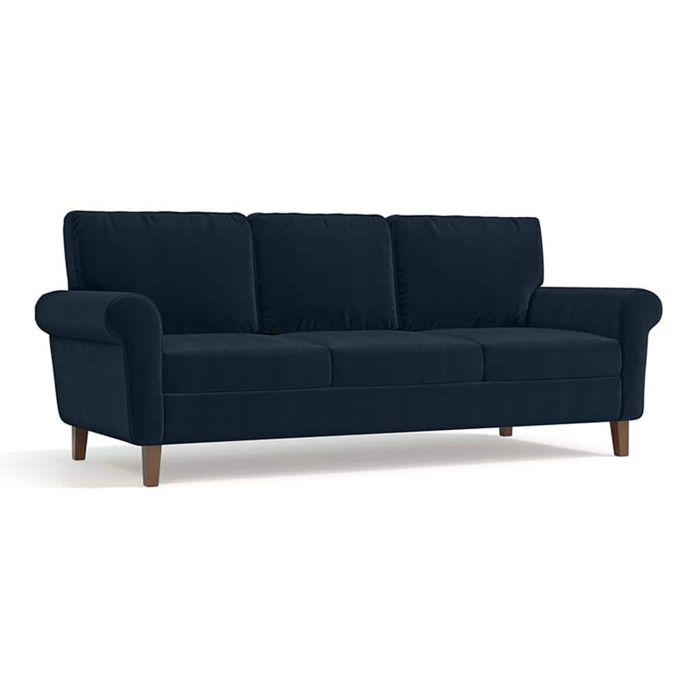 Oxford Sofa (Colour : Sea Port Blue Velvet, Cushion : Soft, Seater : 3+2+1)