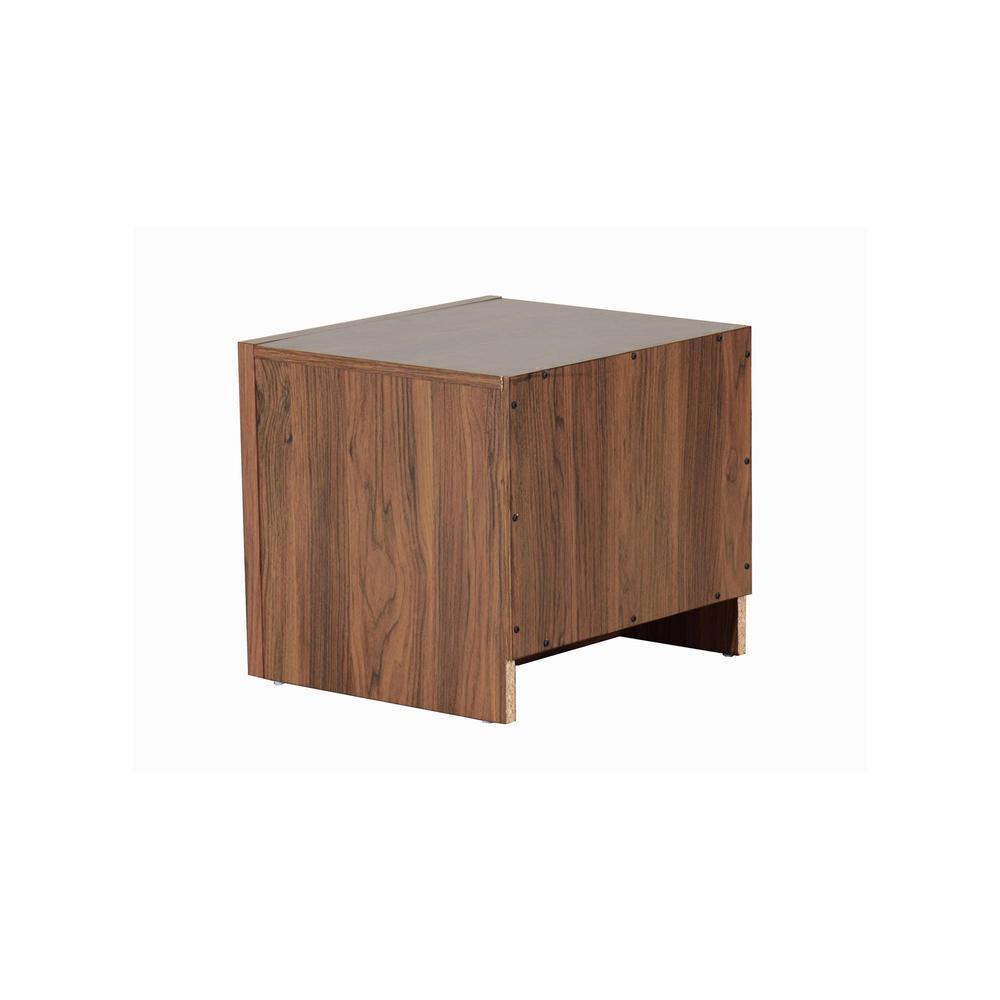 Yuko Engineered Wood Bedside Table with One Drawer in Columbia Walnut Finish