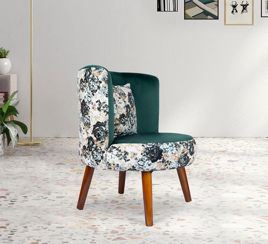 Easy Chair with Cushion in Green Color