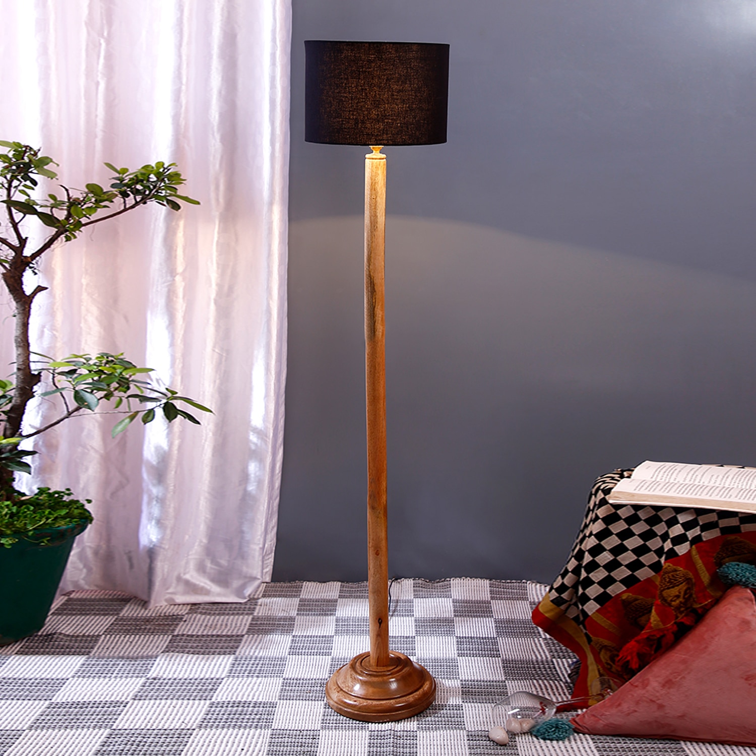 Devansh Wooden Foor Lamp