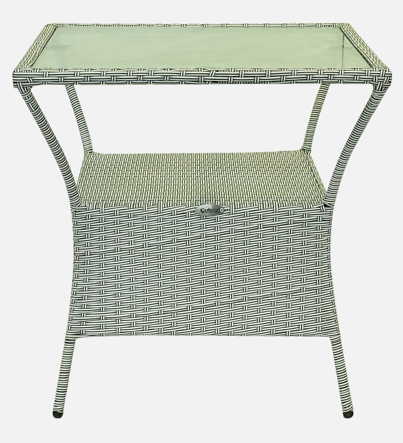 Geelong Wicker Chair  White And Black Finish