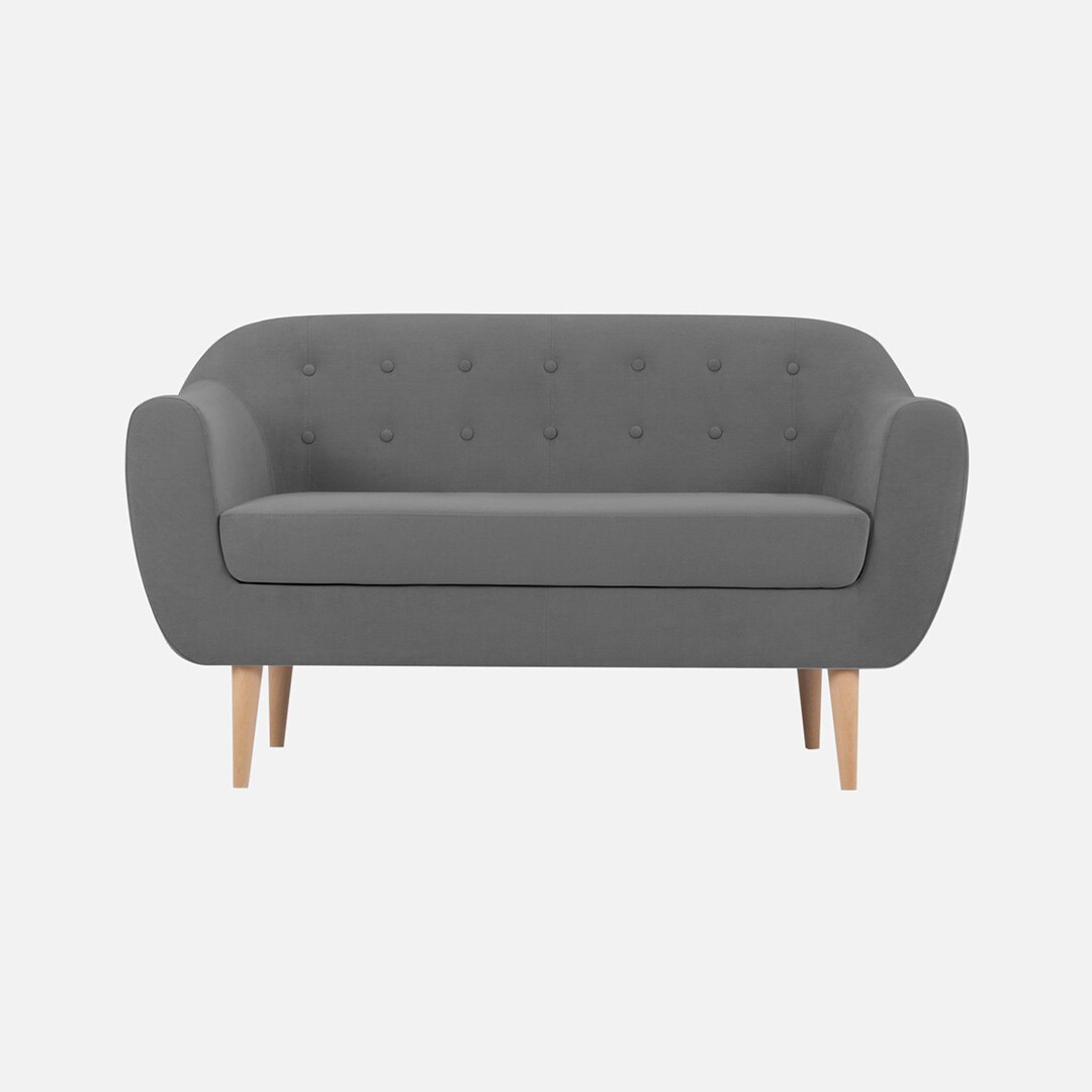 Colam Velvet 2 Seater Sofa in Dark Grey Colour