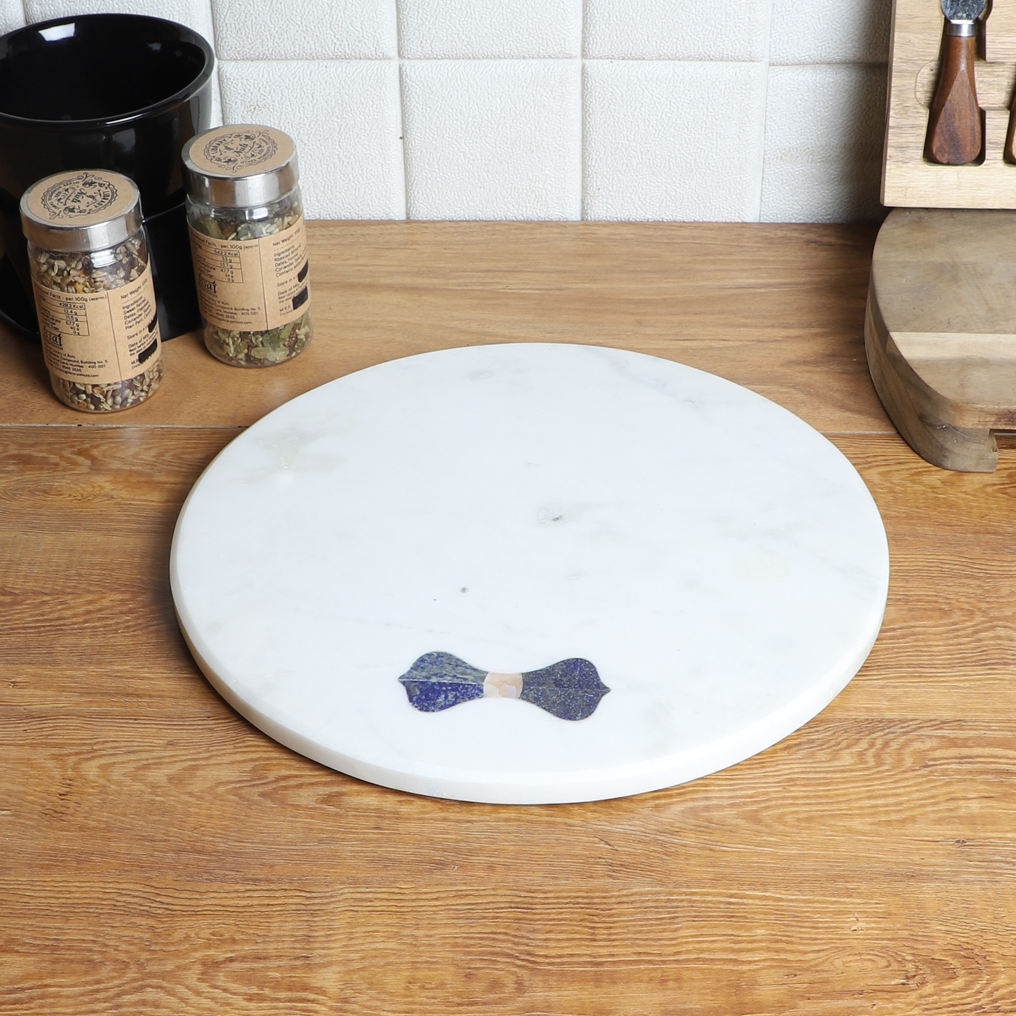 Marble mop lapis bow tie Platter - NikkisPride