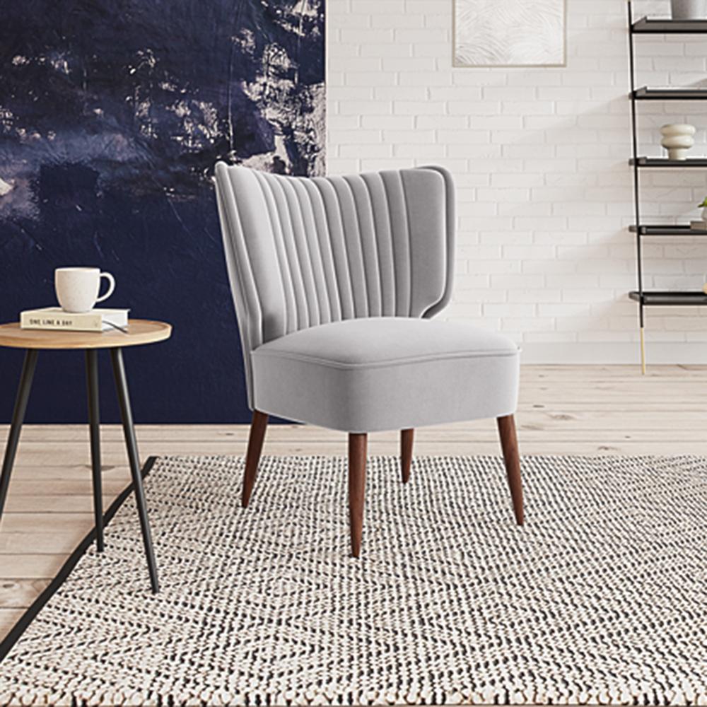 Duke Accent chair Velvet in Grey Color
