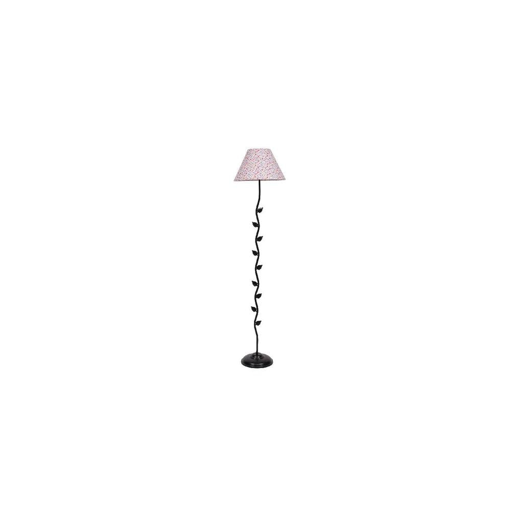 Nicolai Multicolour Fabric Floor Lamp with Black Iron Base