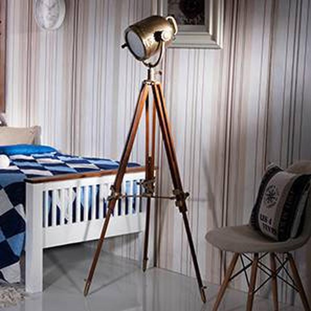 Endeavour Tripod Floor Lamp Finish Antique brass