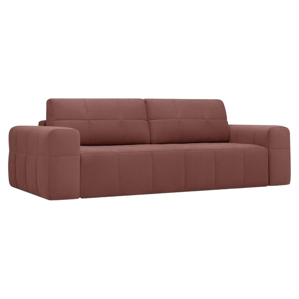 Riyab 3 Seater Fold Out Sofa Cum Bed In Pink Colour