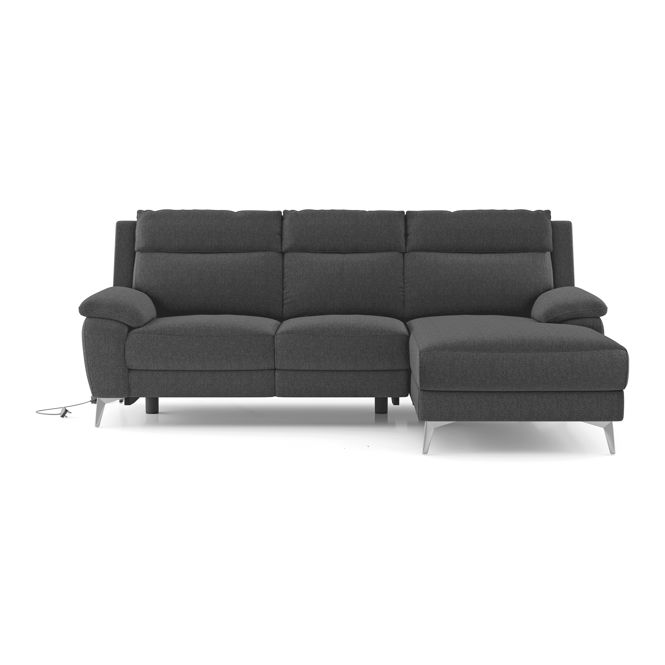 Emila Right Aligned Three Seater Sectional Recliner in Grey Colour
