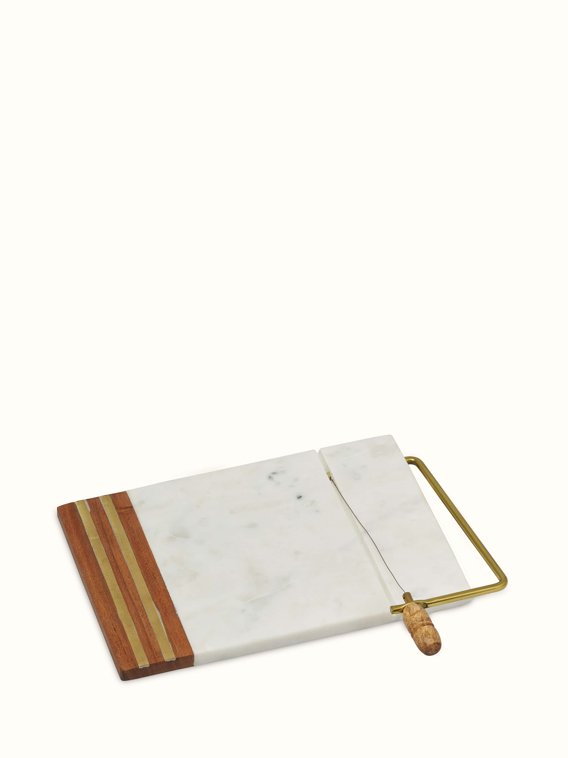 Side view of Marble Inlaid Cheese Board by Swadesh emphasizing the detailed marble inlay work and elegant surface design.