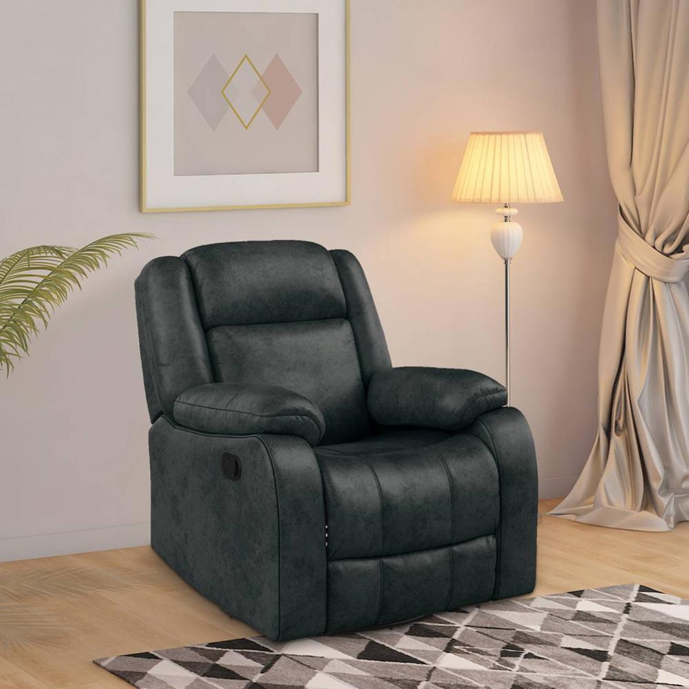 Avalon Leatherette One Seater Manual Recliner in Blue Colour