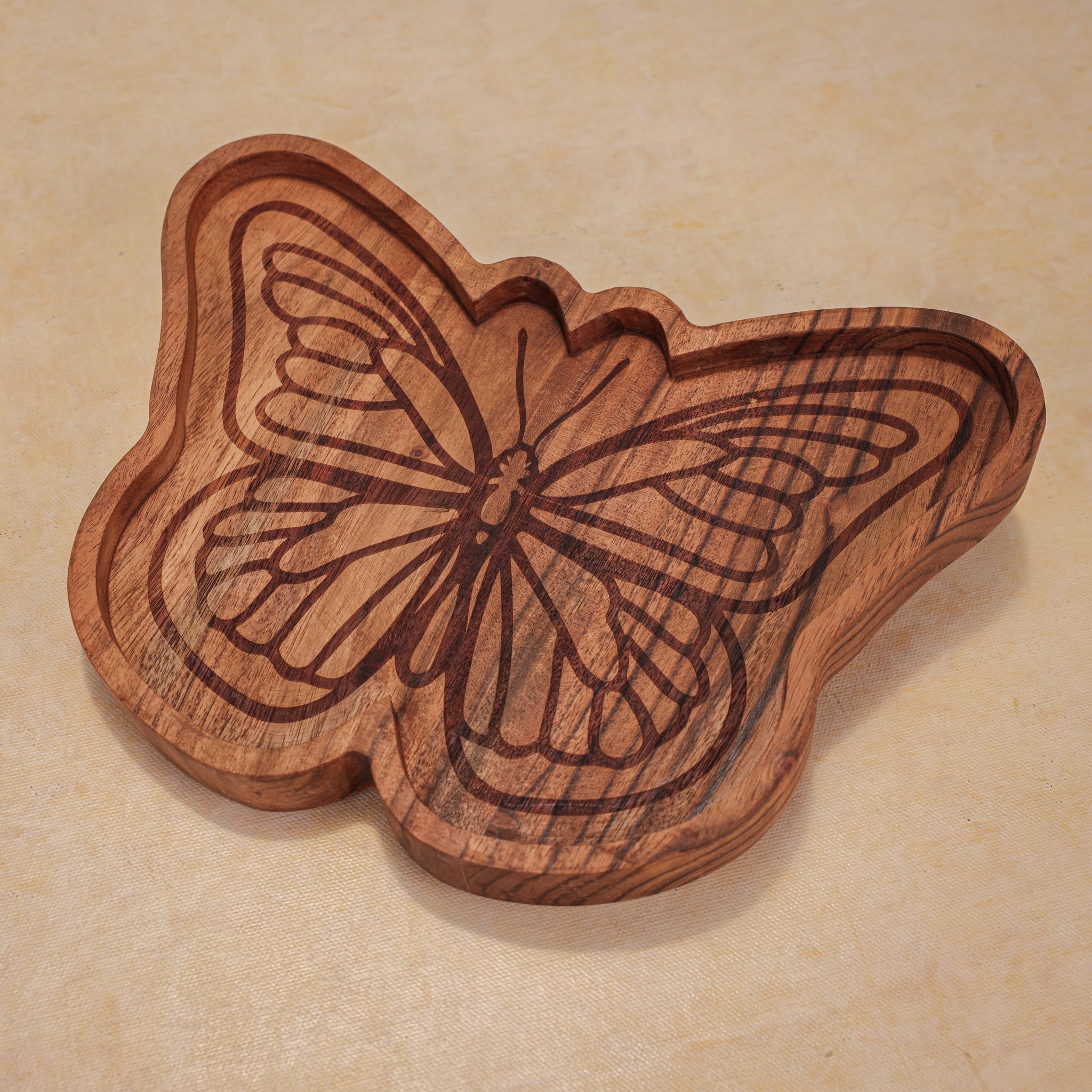 Ireka Home Butterfly Effect Serving Platter – Etched Design - Ireka Homes