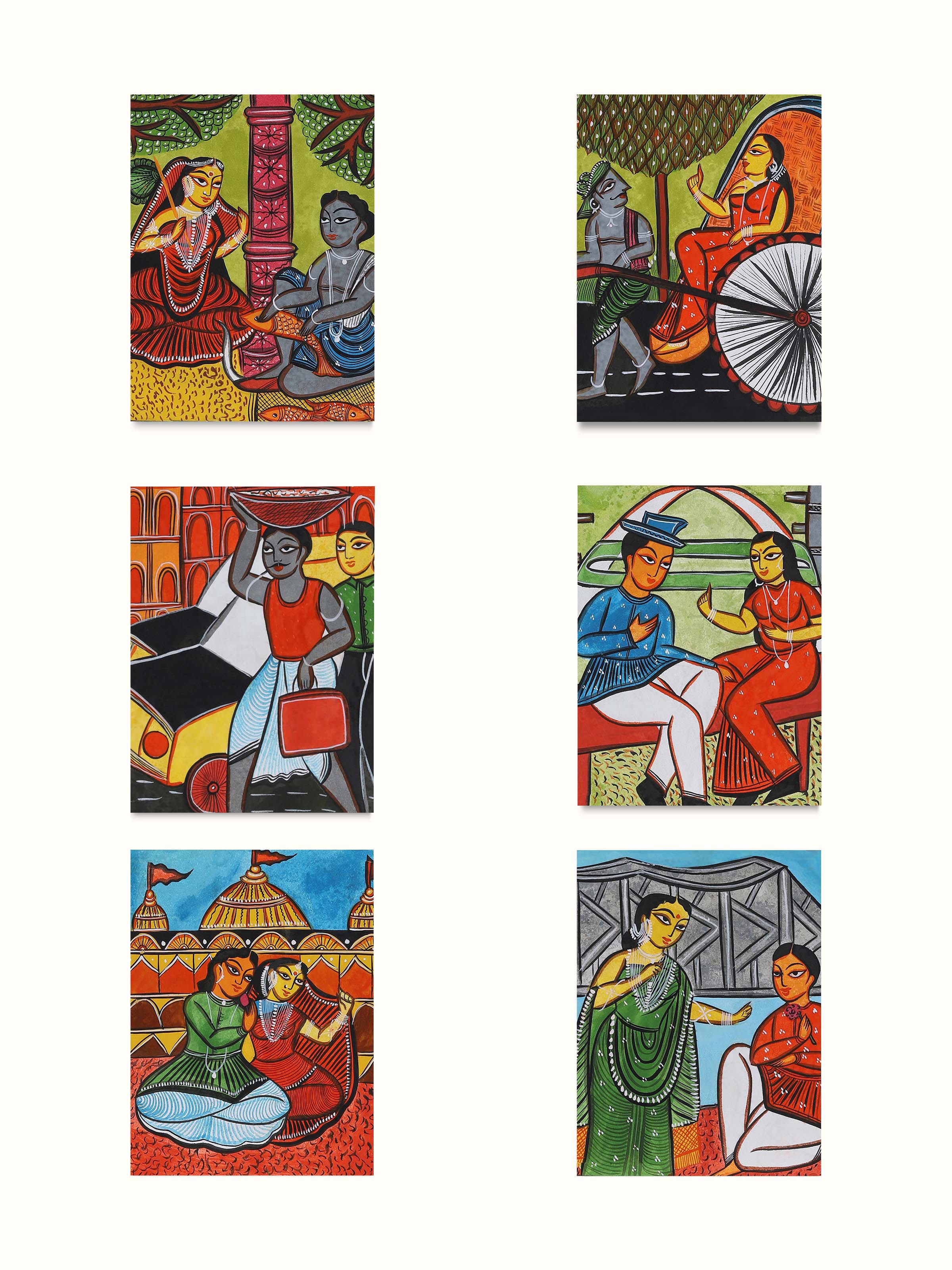 Front view of Bengal Culture Kalighat Painting