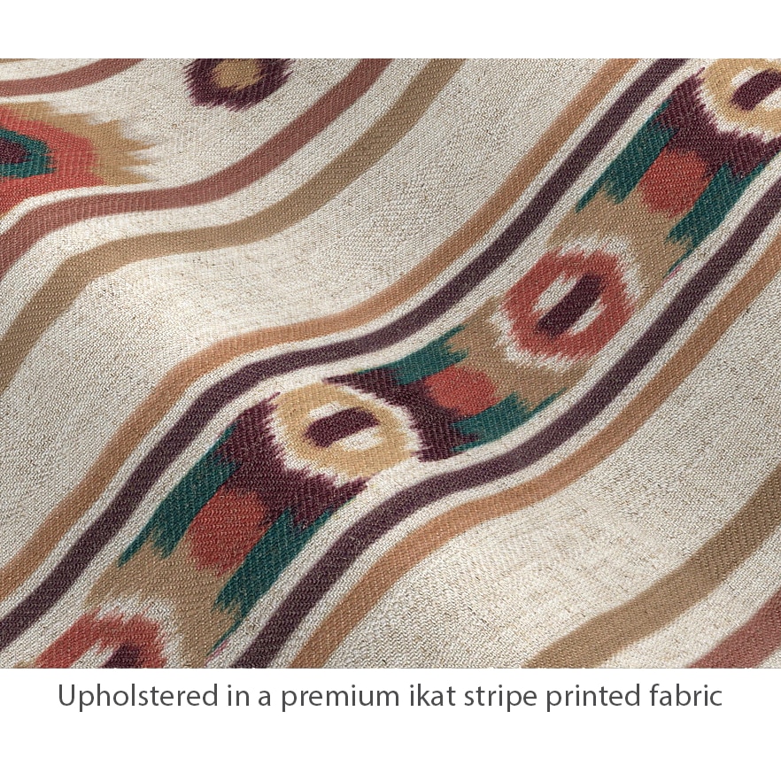 Taran 2 Seater Wooden Sofa in Sunset Ikat Stripes Colour