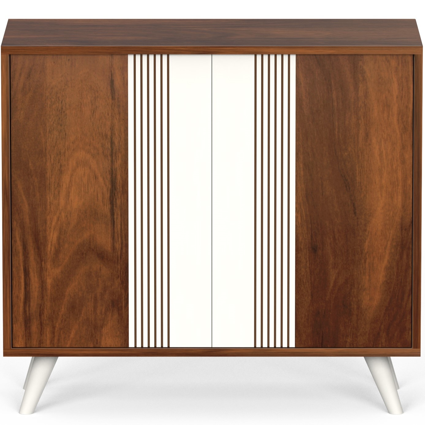 Cylvie Engineered Wood Dual Tone 2 Doors Shoe Rack Cabinet Slipper Footwear Stand Organizer with Handleless/Push to Open Design Up to 12 Pairs for Home (Brown Maple & White)