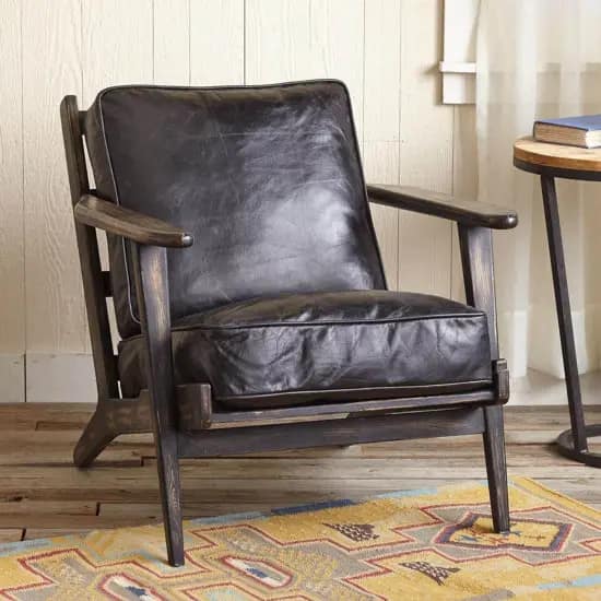 Cortez Solid Wood Relax Chair in Rustic Black