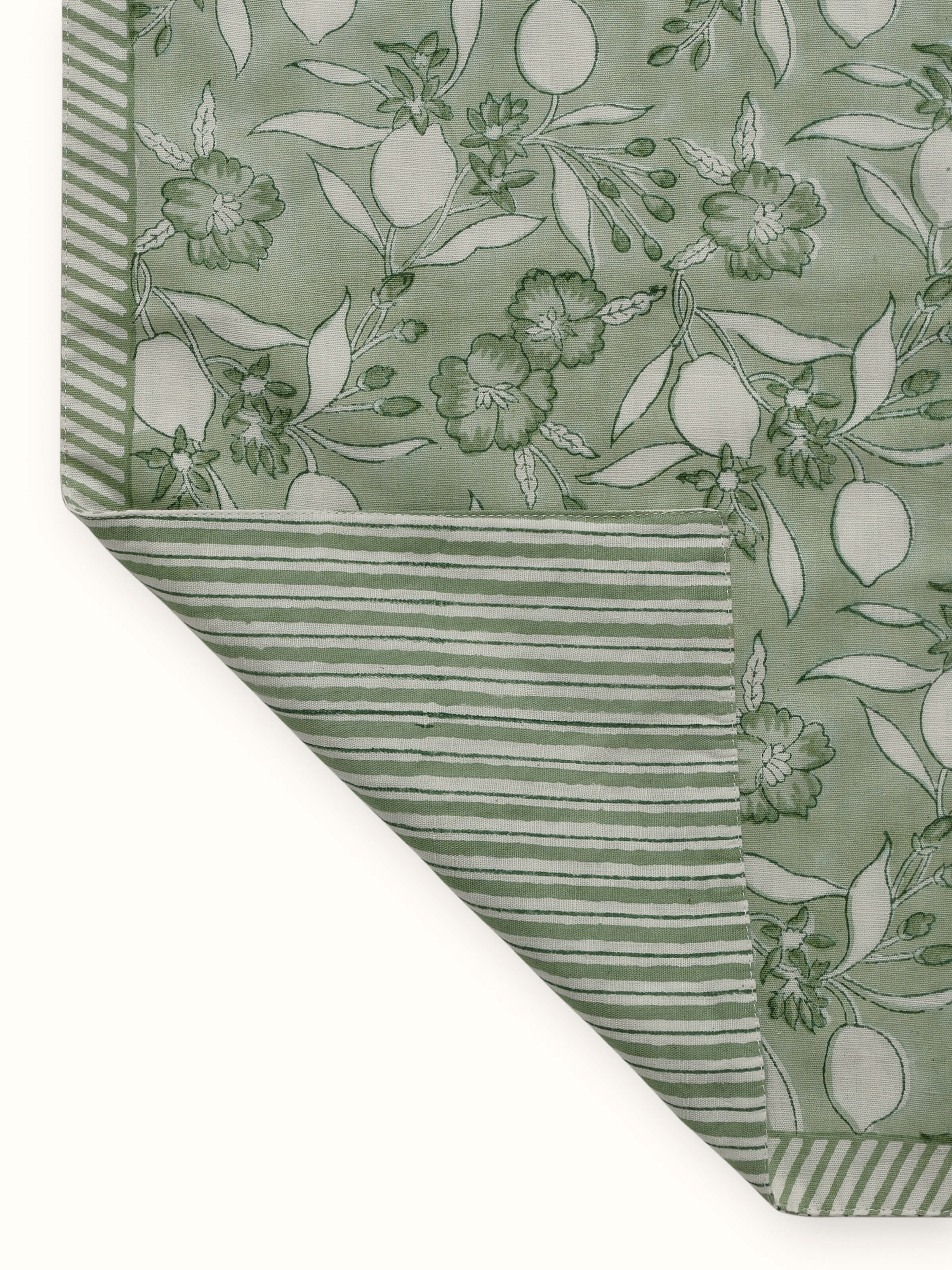 Back view showing the fabric weave and the quality finish of the table runner edges