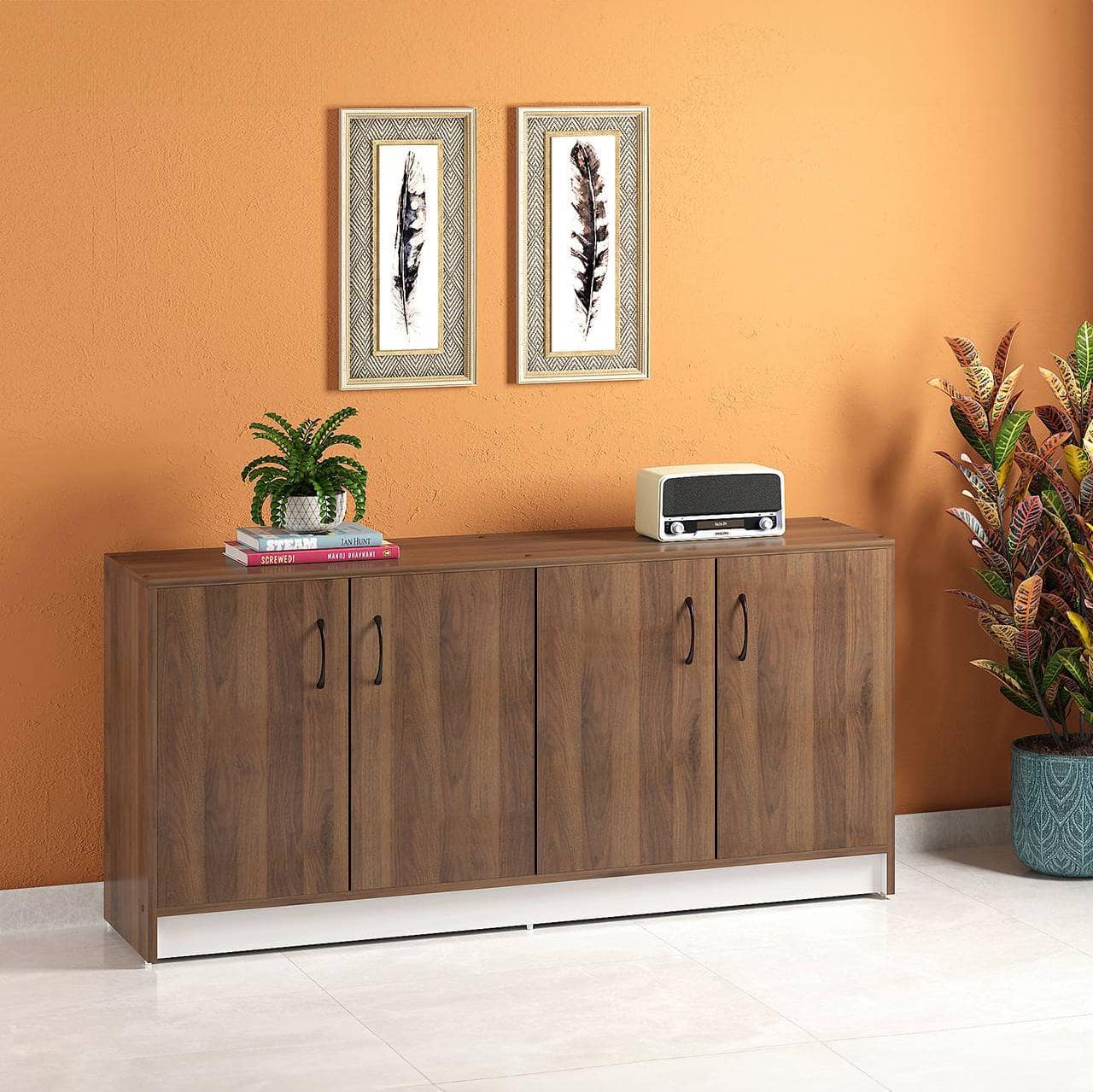 Alex 18 Pair Shoe Rack in Classic Walnut Finish