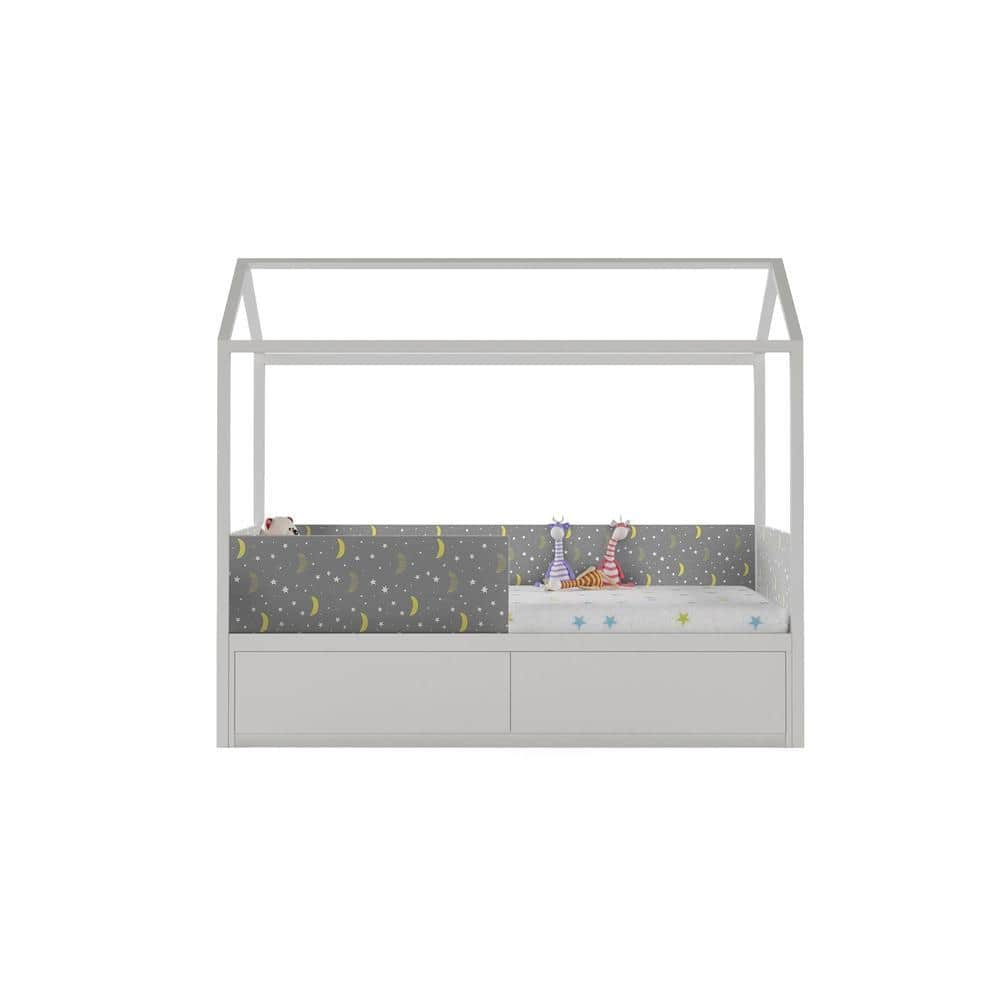 Windchime Engineered Wood Box Storage Bed in Light Grey Colour