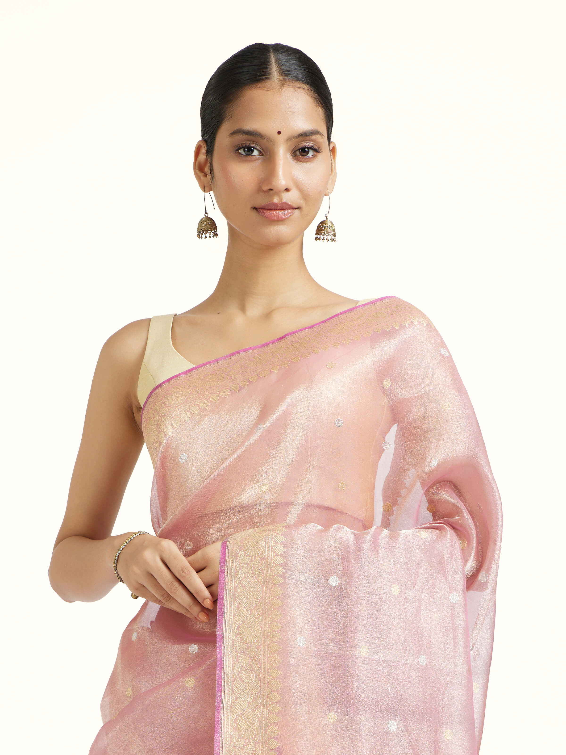 Pink Tissue Silk Banarasi Saree