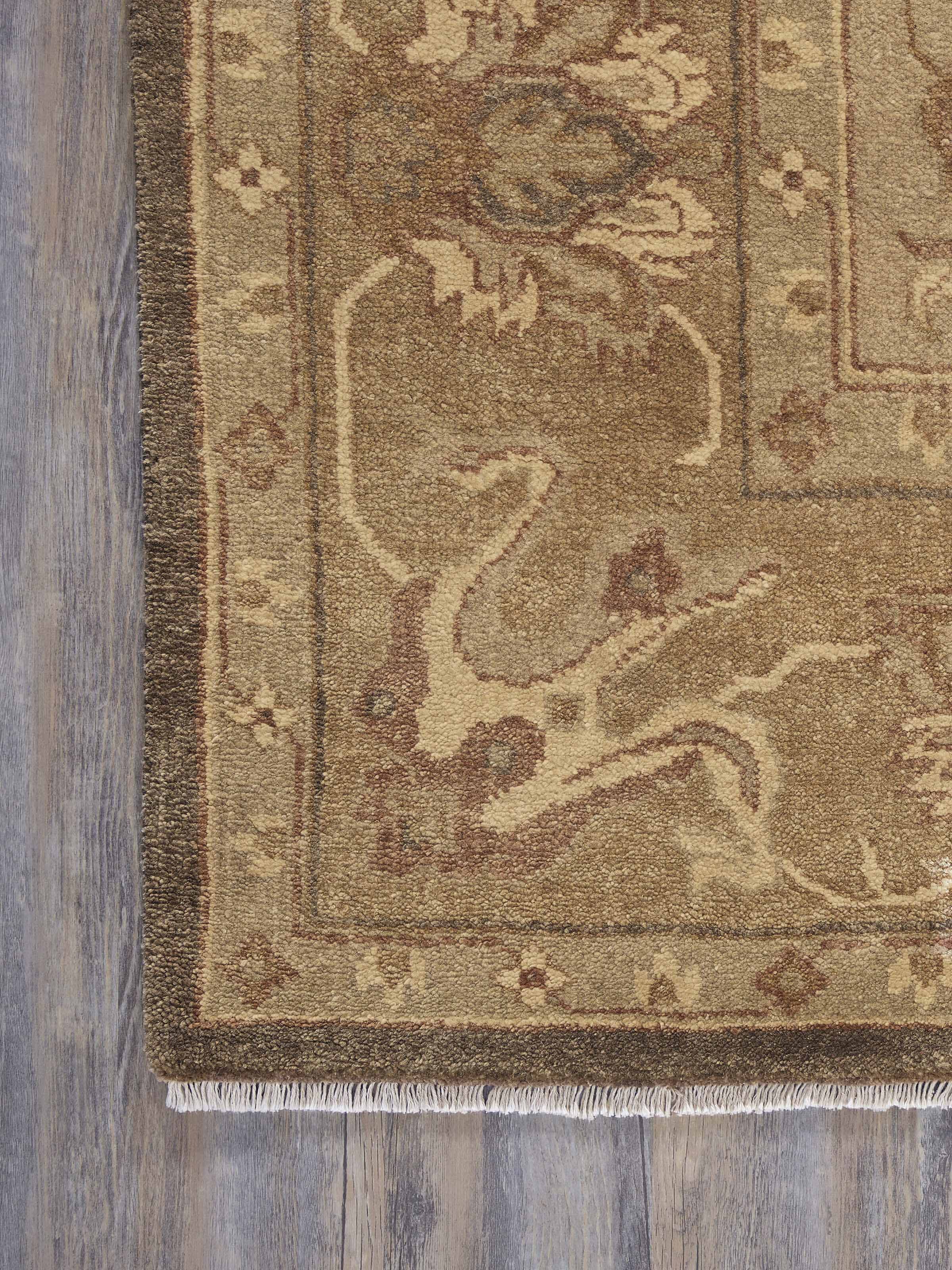 Close-up focusing on the wool fibers and fine knotting technique