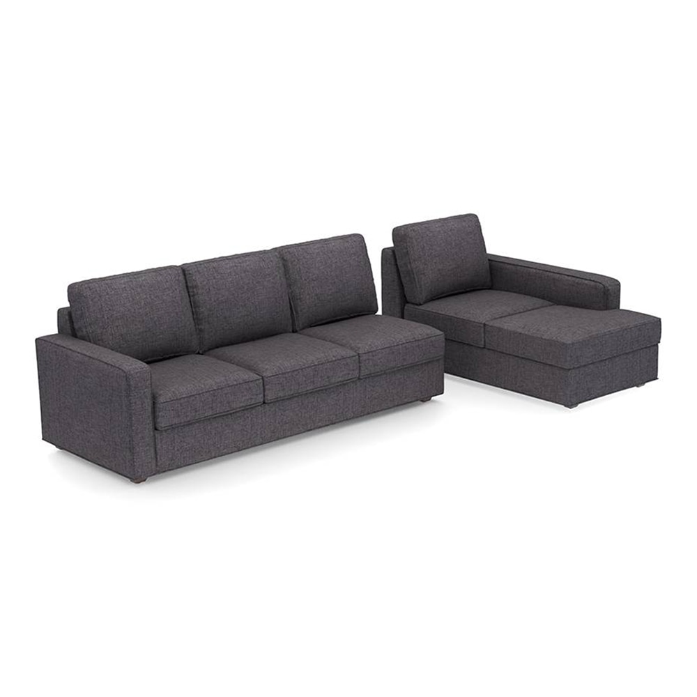 Apollo Sofa (Colour : Steel, Cushion : Soft, Back Type : Regular, Seating Capacity : Right Aligned 3 Seater + Right Aligned Chaise)