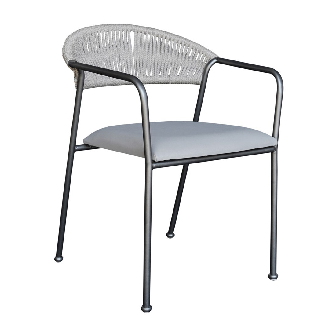 Costa Outdoor Accent Patio Weaving Chair Set of 2 Gun Metali in Grey