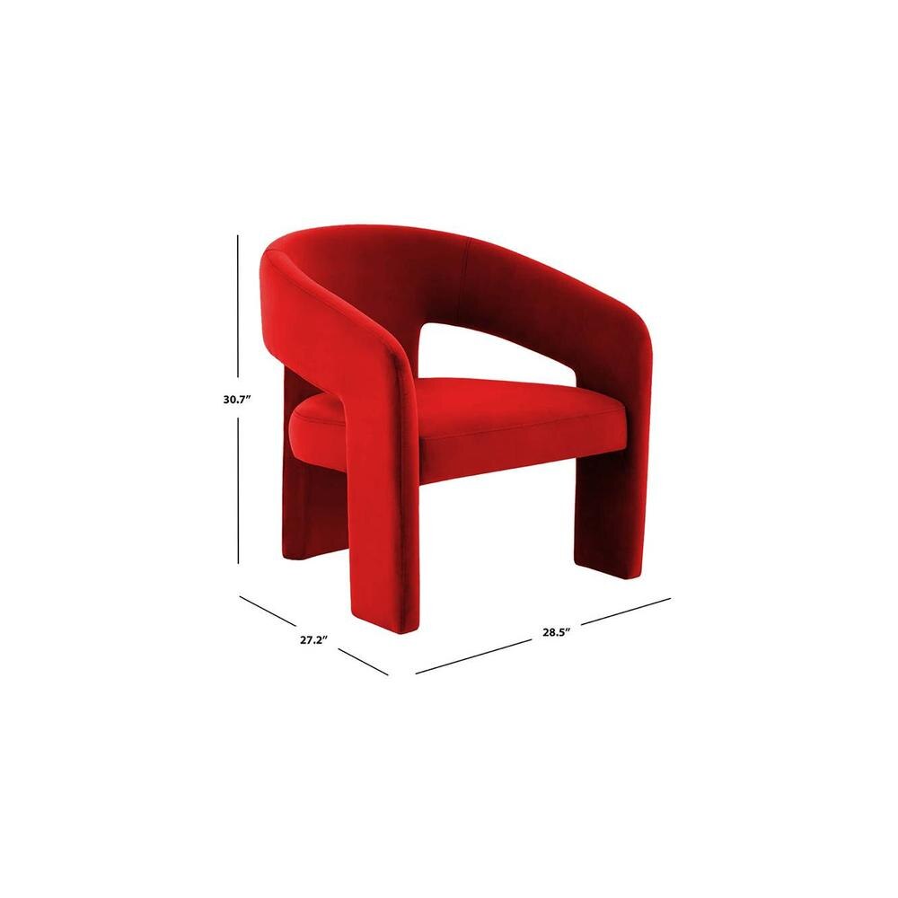 Ashley Velvet Accent Chair in Red Colour