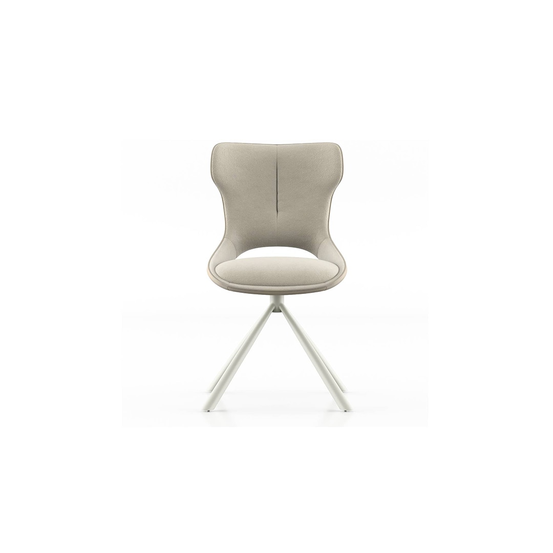Tulip Swivel Dining Chair In Cream Colour
