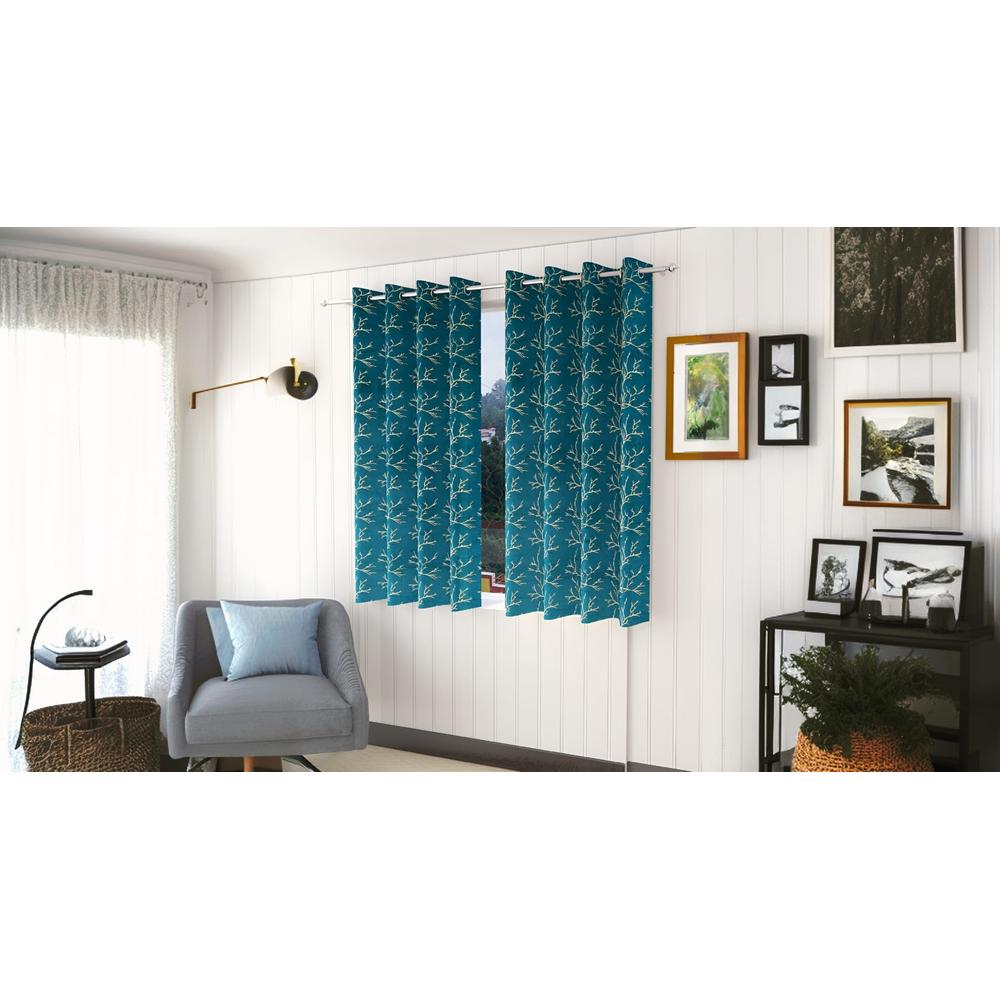 Golden Velvet Abstract Pack of 2 Pieces Blackout Window Curtain