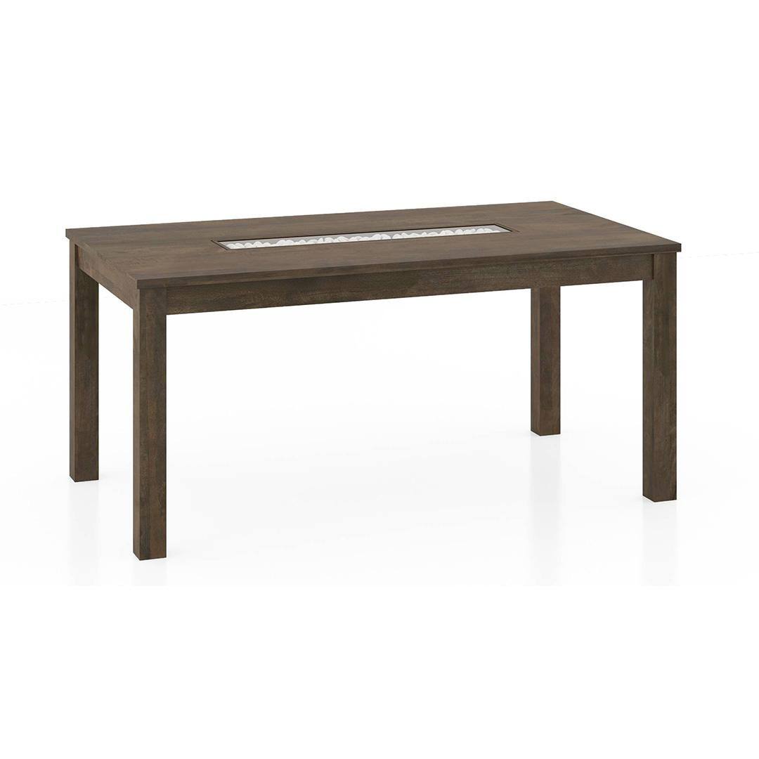 Brighton Xl 6 Seater Dining Table, Finish - Danish Walnut with Reed Dining Chair Set