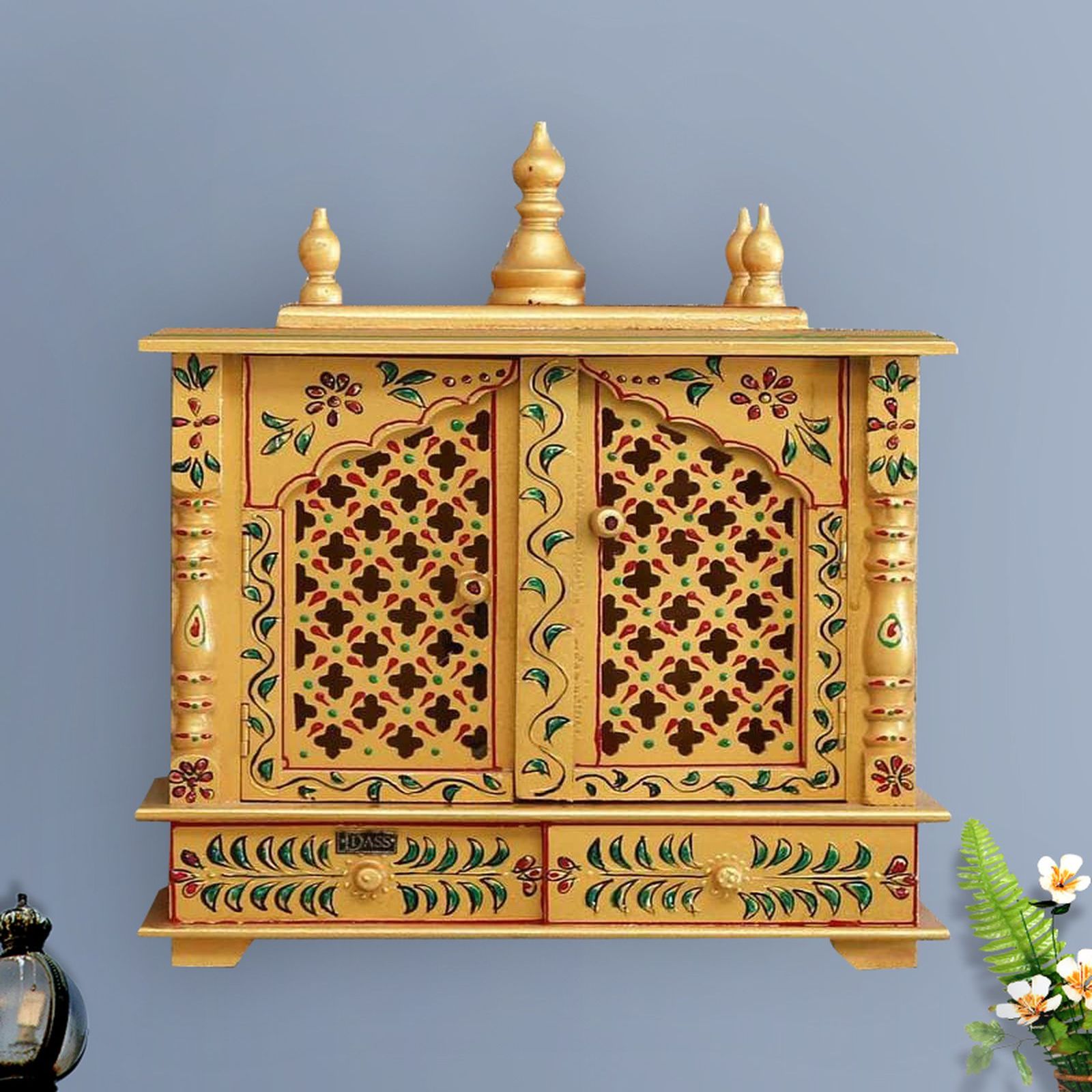 D'Dass Sheesham and Mdf Wooden Home Temple For Pooja Mandir For Home - D'DASS