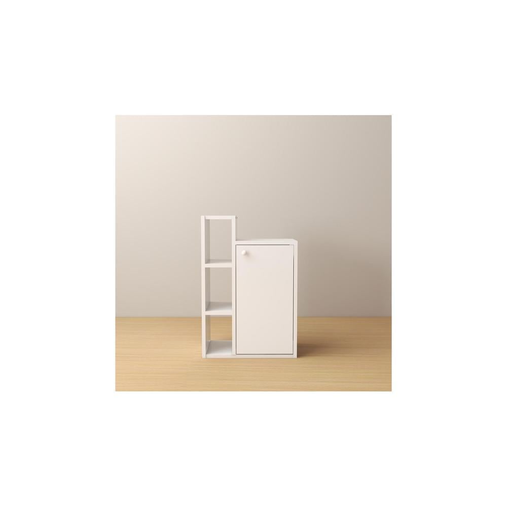 Kairi Engineered Wood Bedside Table in White Finish