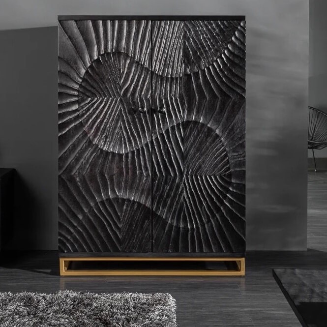 Wave Bar Cabinet Black