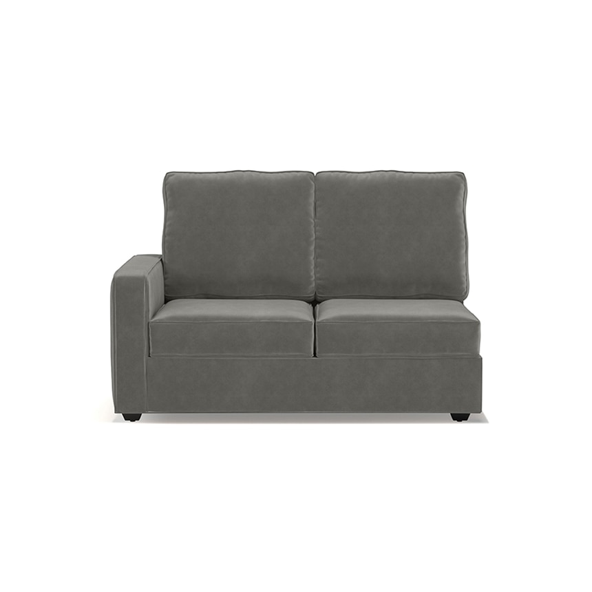 Apollo Sofa (Colour : Ash Grey Velvet, Cushion : Hard, Back Type : High Back, Seating Capacity : Right Aligned 2 Seater + Right Aligned Chaise)