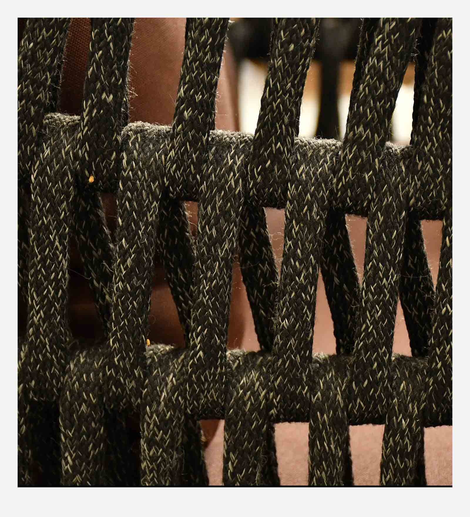 Bibao 2+1+1 Seater Rope Sofa Set in Charcoal and Brown Finish