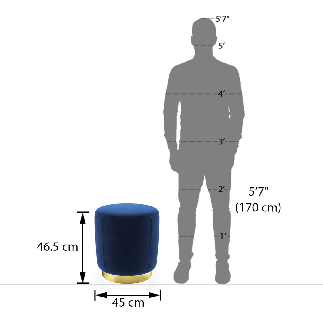 Sinata Ottoman in Blue Colour