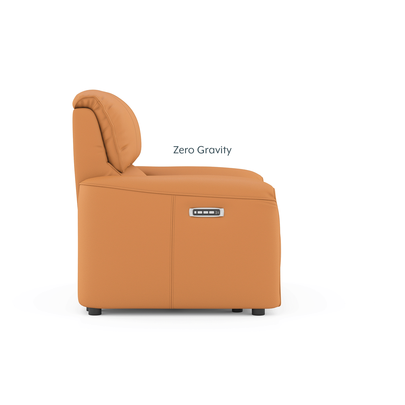 Leeroy One Seater Leather Recliner Sofa in Marigold Colour